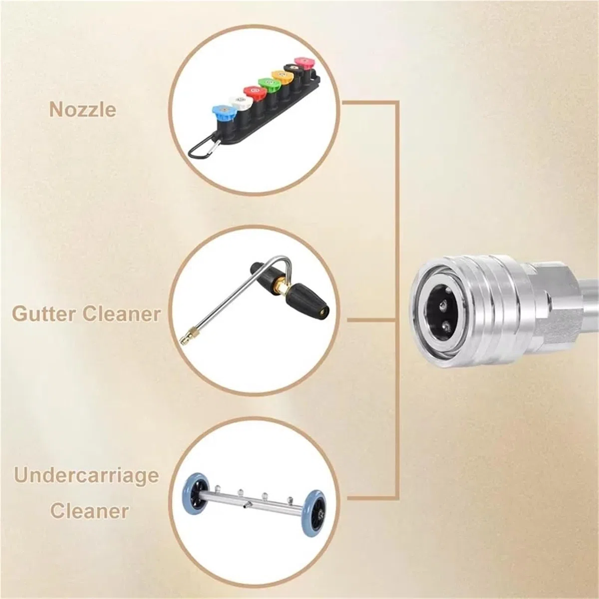 Varilla de Extensión para Hidrolimpiadora Varita de extensión for Lavadora a presión, Cuerpo y Accesorio Acero Inoxidable con conexión rápida 1/4, Lanza for eléctrica 17 Pulgadas(2Pcs)
