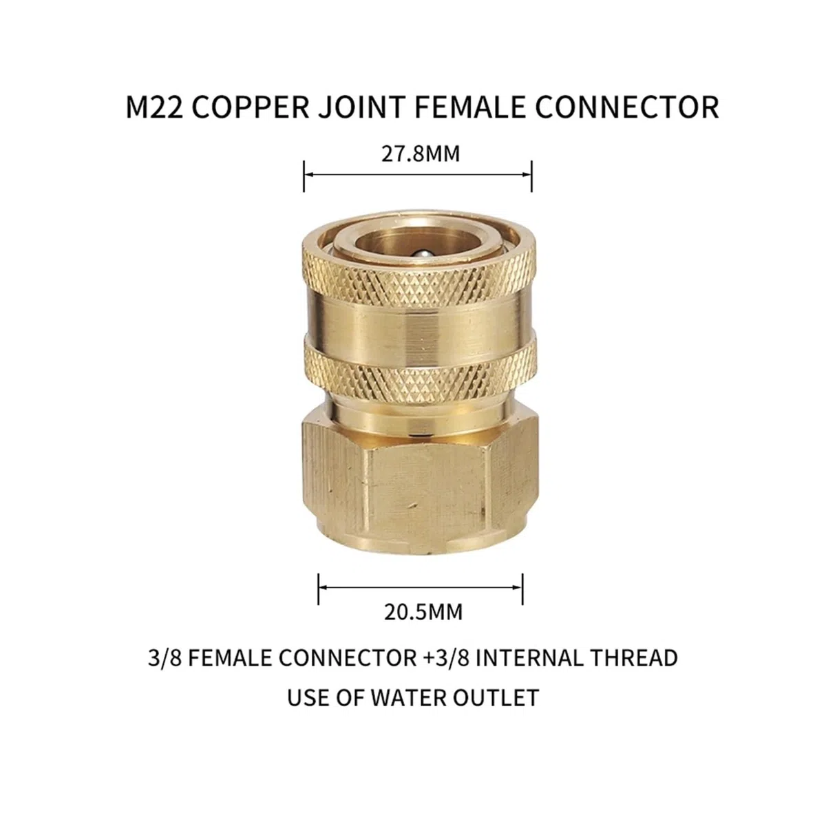 Kit de adaptador de conexión rápida M22 (paquete de 6 piezas) for pistola y manguera de hidrolavadora de alta presión(2215 F 22 M Set)