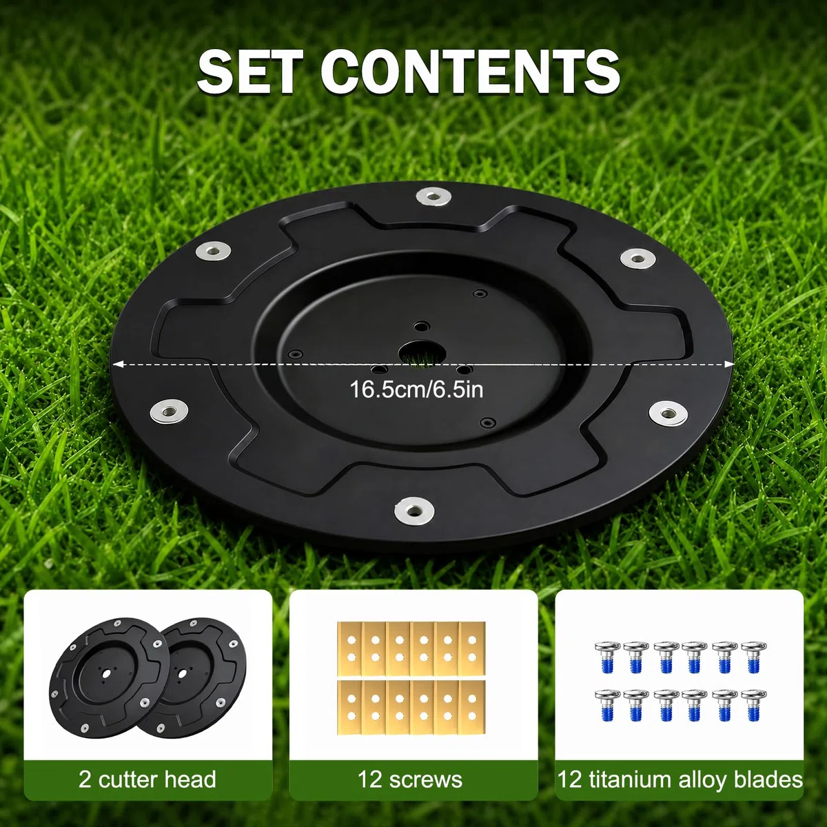 2 discos de cuchilla para Mammotion LUBA 1 AWD | Mammotion LUBA 2 AWD (hasta el año de modelo 2024), accesorio universal con 12 cuchillos de acero inoxidable y 12 tornillos, cuchilla de repuesto para