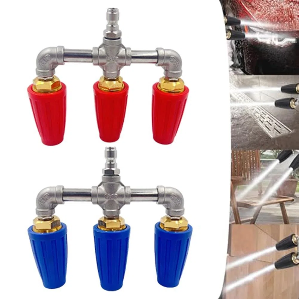 Boquilla turbo for lavadora a presión | Boquilla triple, rotación de 360, multicolor, eficiencia de limpieza(Blue)