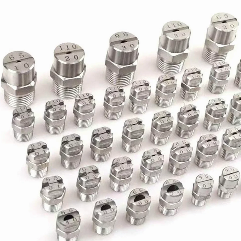Puntas para hidrolimpiadoras, Boquilla en abanico plano for lavadora a presión de acero inoxidable 304, 65 grados, 1/8-1/2 BSPT, 5/10 Uds(No.02: 1/8 (0.91 Mm Aperture),10pcs)