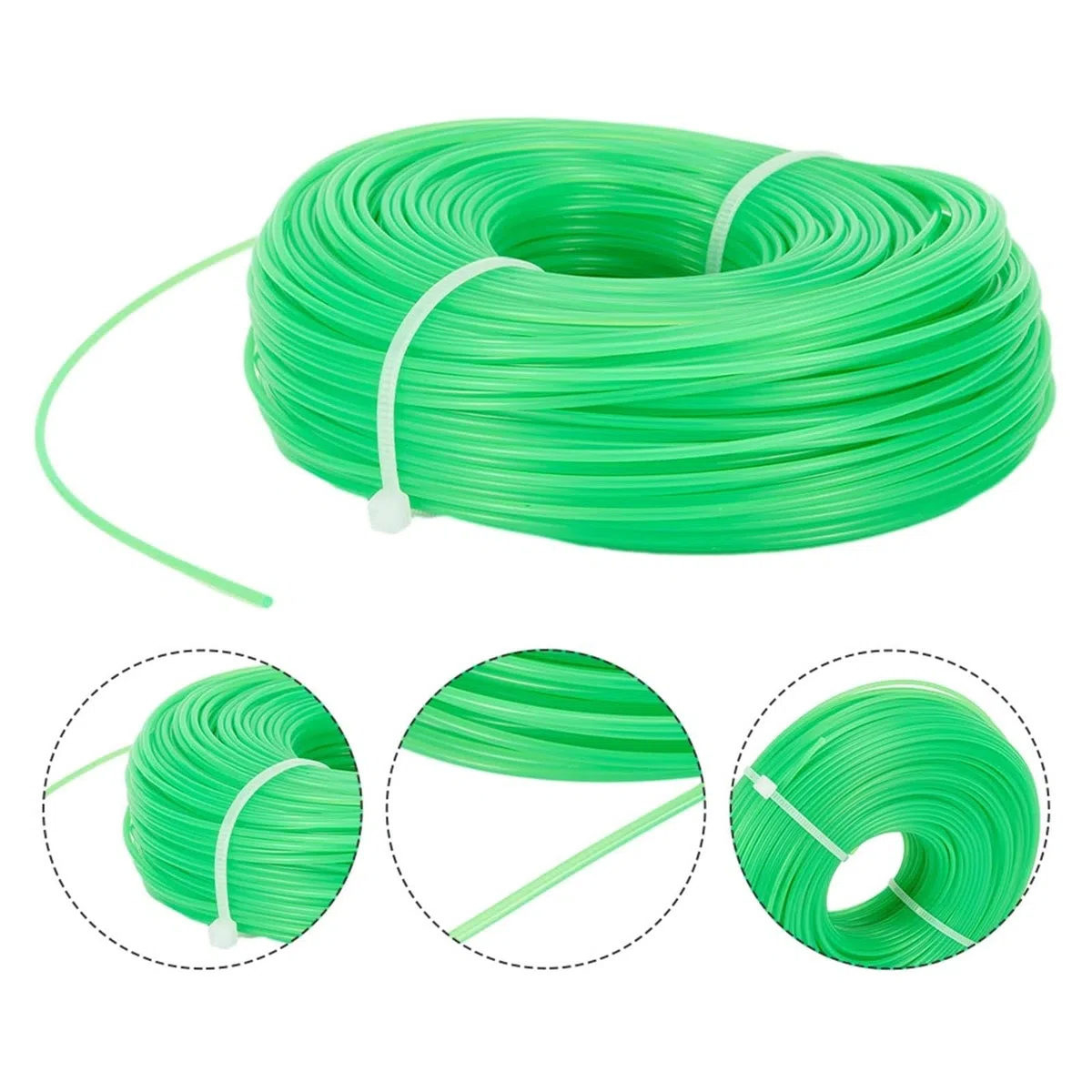 Hilo Desbrozadora Línea de corte de 100M, hilo de desbrozadora de césped y jardín, línea de repuesto, cortadora de línea, cable de repuesto blanco for herramienta eléctrica de jardín doméstico, 1 ud.