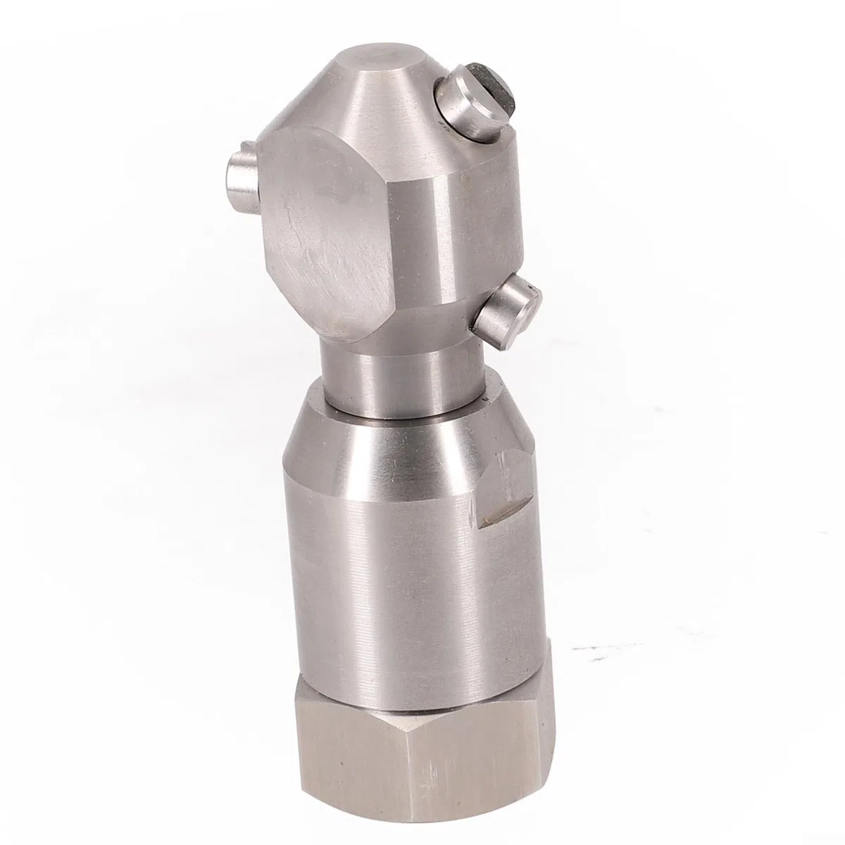 Boquilla giratoria de 360 grados, boquilla de limpieza giratoria de acero inoxidable 304 de 360 grados, pieza de lavadora de alta presión, para tanque, pared interior, botella, lata, tubería