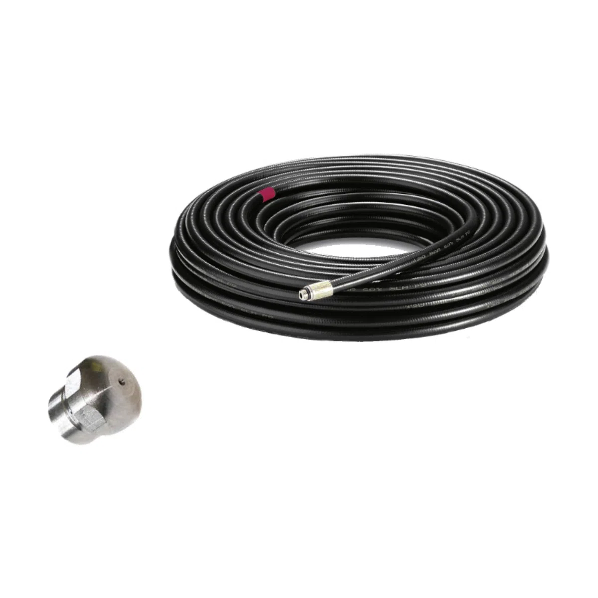 Manguera de limpieza de tuberías como 2.637-729.0 (PC 7.5), incluye boquilla RR de acero inoxidable (atornillada), apta para todas las pistolas de alta presión Kärcher con conexión de bayoneta (K2-K7)