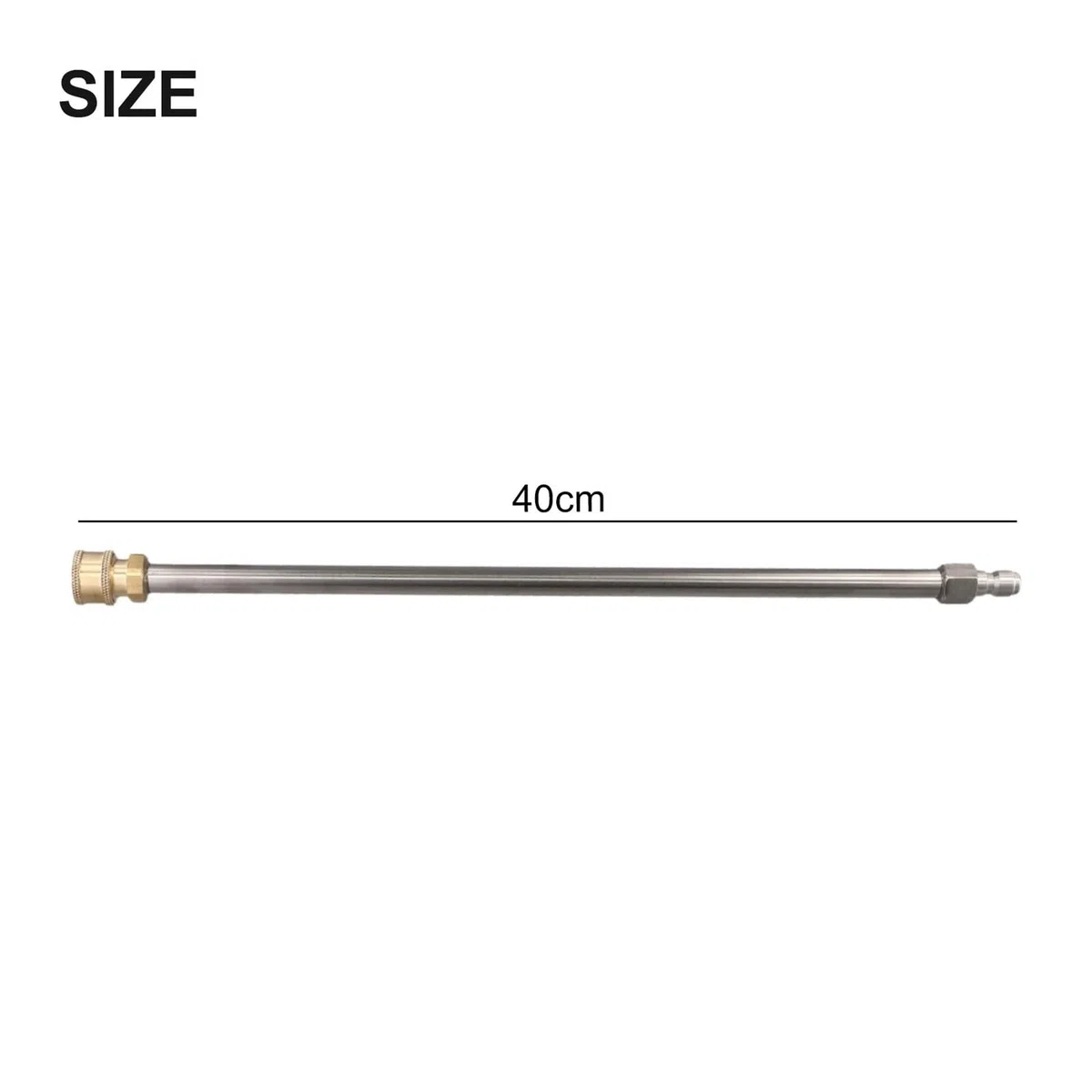 Lanza De ExtensióN Para Hidrolimpiadora Varilla de extensión latón for lavadora alta presión, 40 cm, varilla recta inserción rápida, conector rápido 1/4'' for limpieza entradas, patios y paredes
