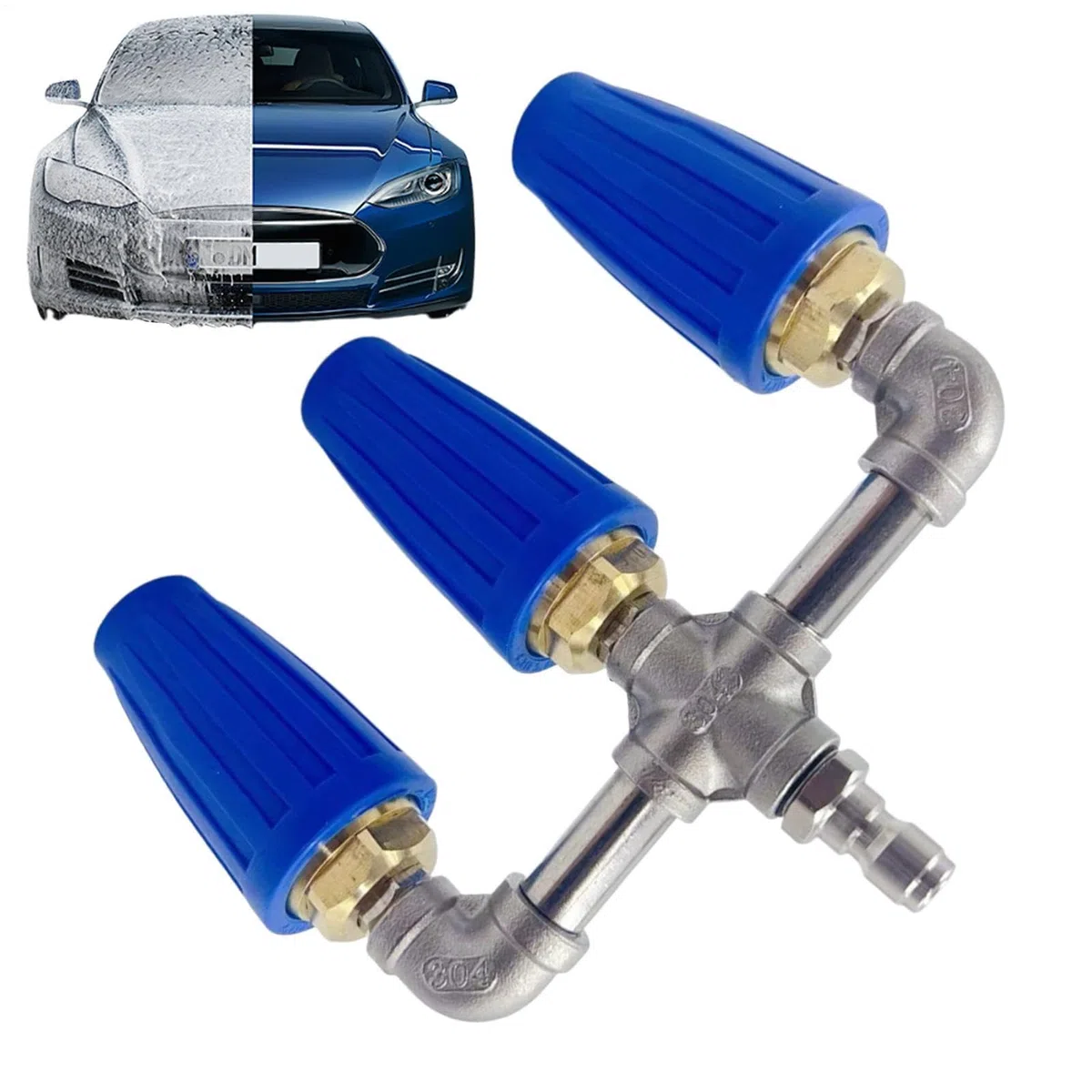 Boquilla Turbo Para Hidrolimpiadora Boquilla Turbo De 275 Bar Con Conector | Punta Turbo Hidrolimpiadora Boquilla Turbina Repuesto Conector Rápido Limpieza De Y Coches