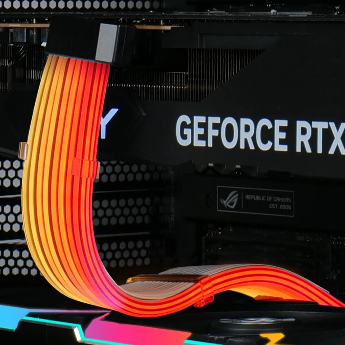 Lian Li Strimer Wireless 16-8, Cable GPU RGB 16 Pines | Cable de extensión GPU RGB direccionable, conector 12VHPWR 16 pines, control inalámbrico vía L-Connect