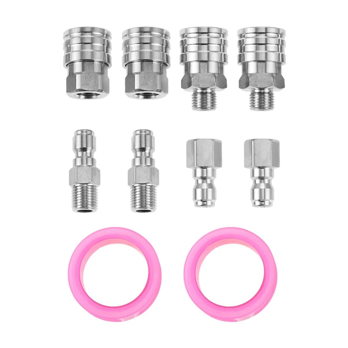 4ktis NPT 1/4 In Accesorios de lavadora a presión conexión rápida Acero inoxidable macho y hembra 5000 PSI para antifugas