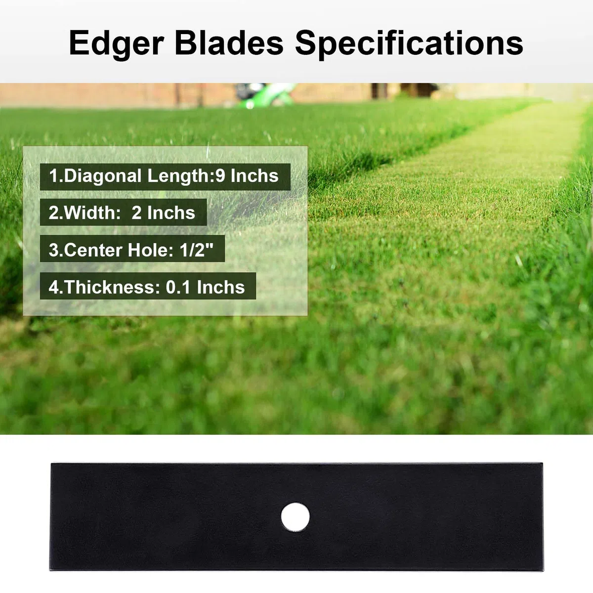 iGreely Cuchillas de bordeadora de 9 x 2 pulgadas, paquete de 10 cuchillas de borde resistentes compatibles con Mclane 2059, también para bordeadoras eléctricas, bordeadoras de césped King O,