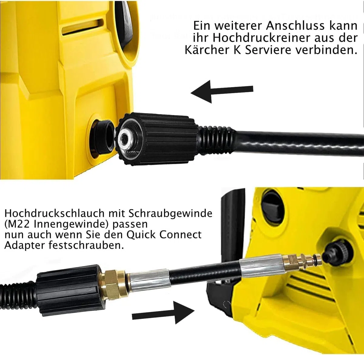 M&M Smartek Manguera de alta presión 20 m para Kärcher K2-K7, Quick Click | Para pistolas Kärcher G160/G180 y K2-K7 a partir de 2008; rosca hembra M22, acoplamiento rápido y manguito flexible.