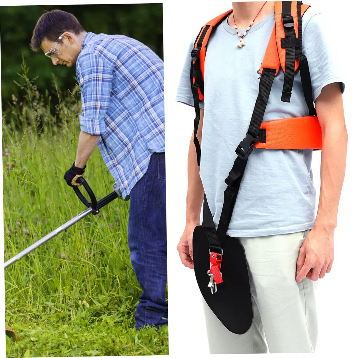 Toyvian 2 Piezas Correas para Cortadoras De Césped Arnés De Hombro Útil Cinturón Acolchado Correa De Podadora para Uso Jardín y Trabajo Pesado