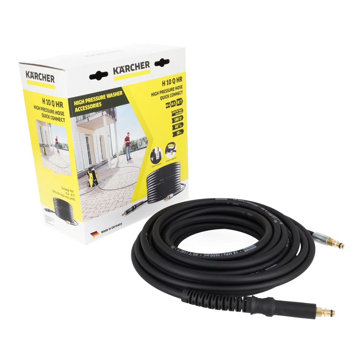 sparefixd Adecuado para manguera de lavado a presión Karcher de 10 m K5 Premium | Manguera de repuesto de control completo de 10 m