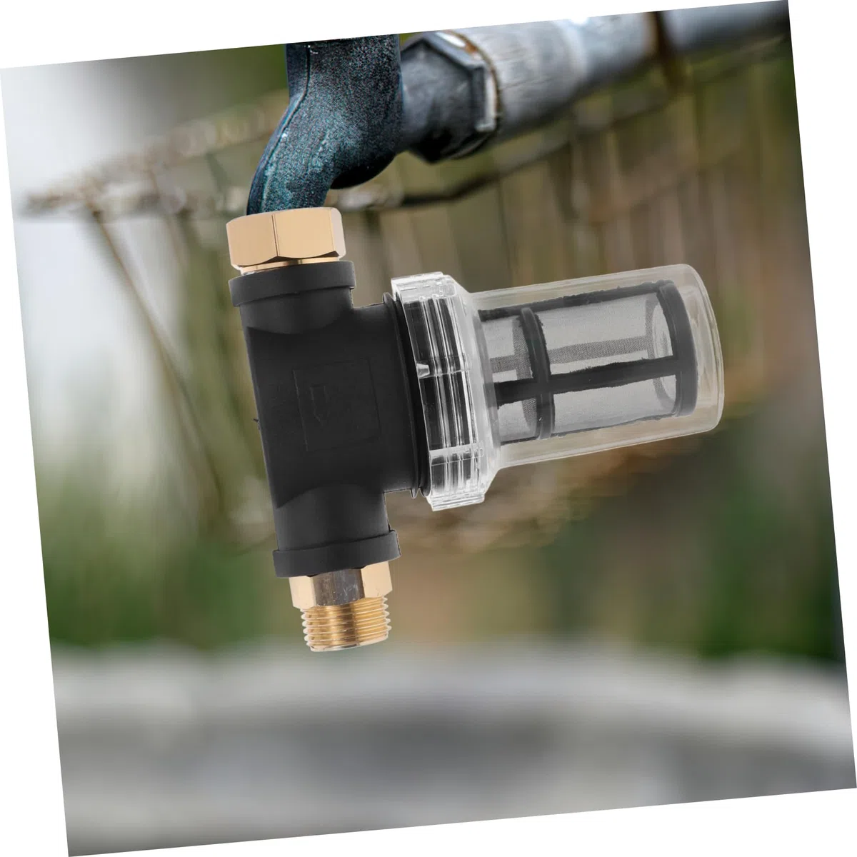FRCOLOR Filtro de Agua Negro para Hidrolimpiadora con Malla Permanente | Accesorio de Conexión Estándar Estadounidense, Plástico y Metal, para Grifo y Uso con Agua de Pozo