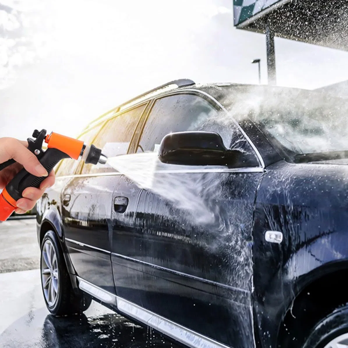 Lavadora a Presión Portátil Autoadhesiva Eléctrica para Coche, Limpiador de Lavado de Coches, Plástico, Cobre, Acero Inoxidable y Silicona, para Paredes, Proyectos y Uso Diario
