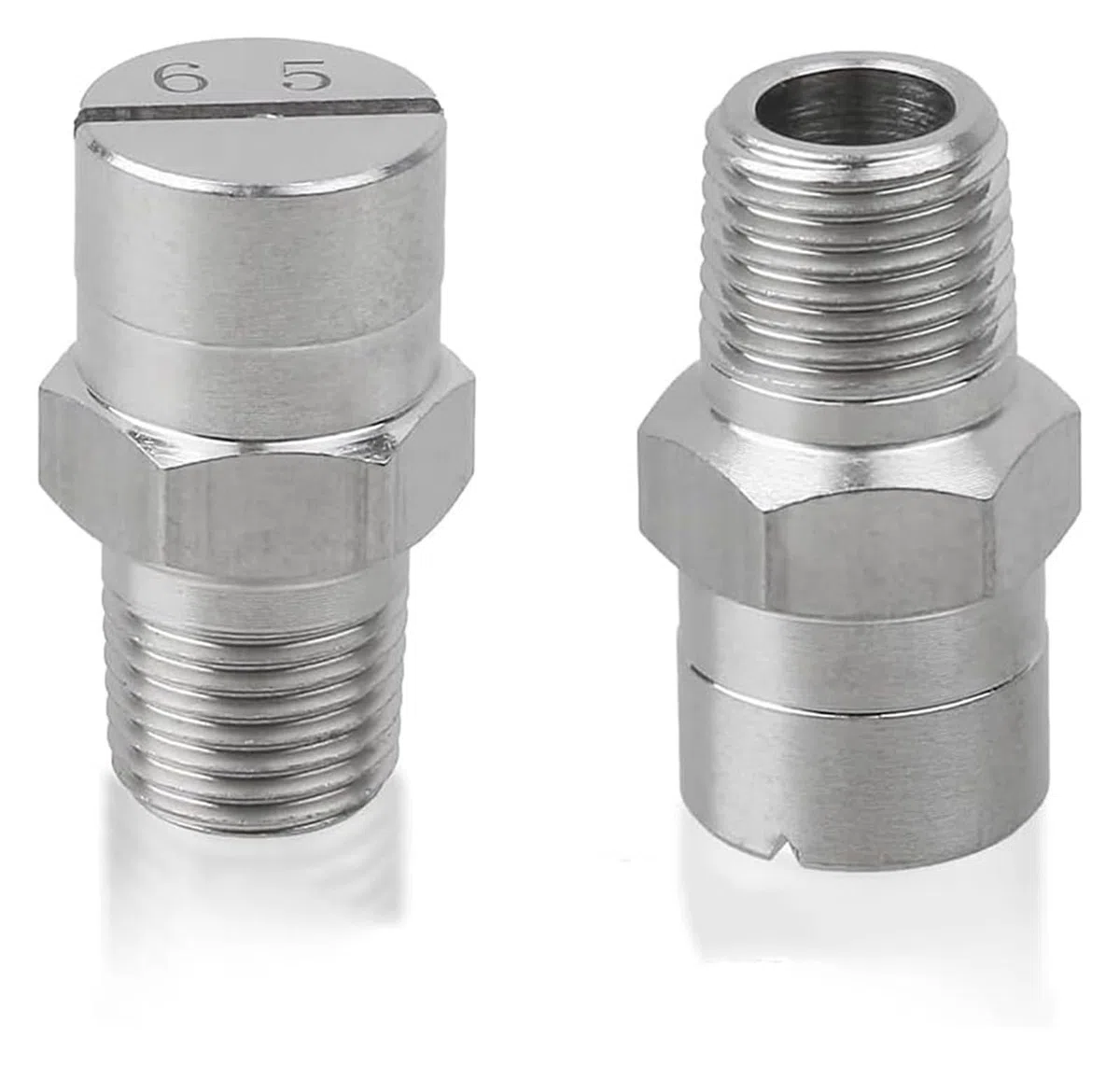 Puntas para hidrolimpiadoras, Boquilla en abanico plana roscada de acero inoxidable 304, tamaños múltiples 65 grados, 5 o 10 unidades(No.10: 1/2 (2.0 Mm Aperture),10pcs)