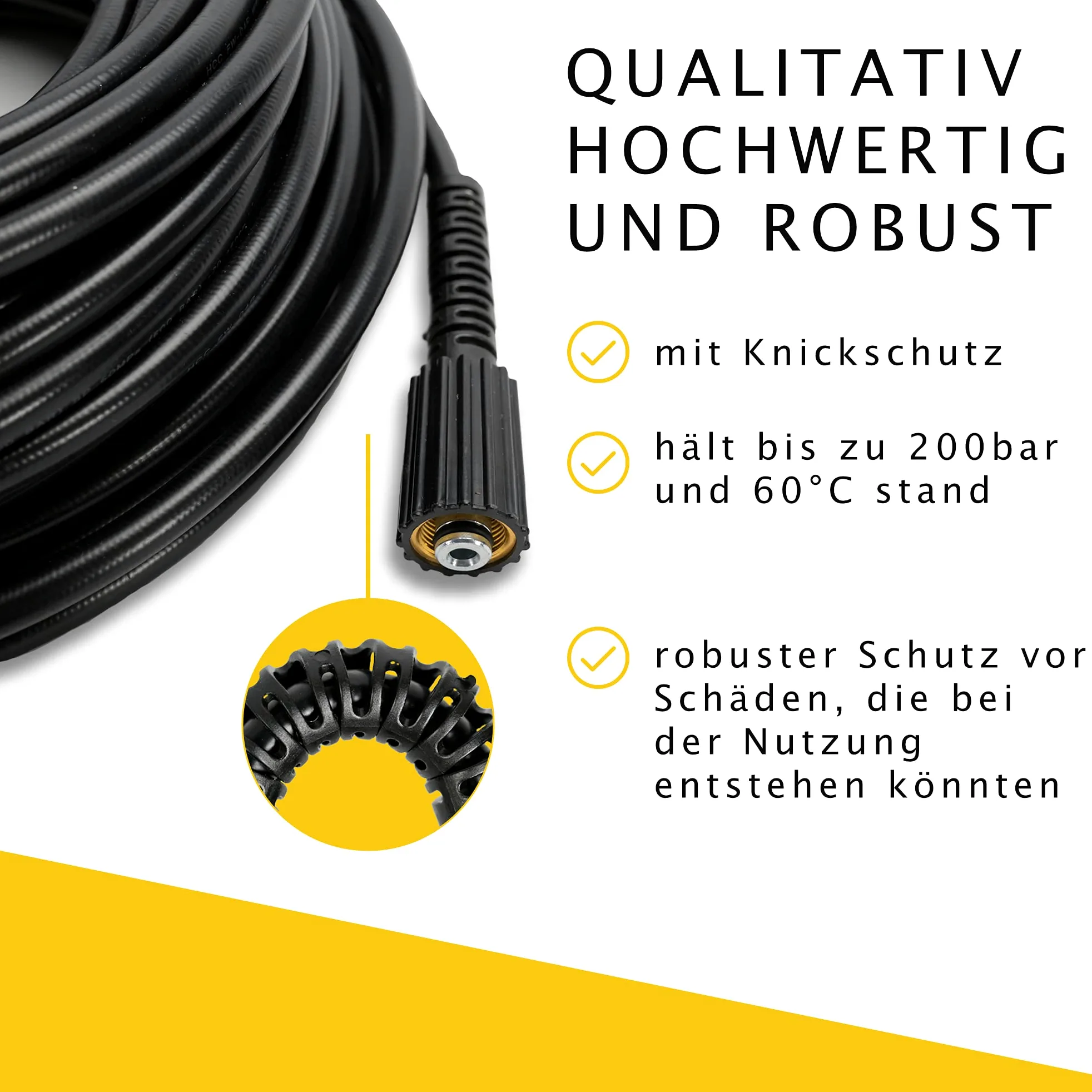 M&M Smartek manguera desatascadora 30 m compatible con Kärcher/Kränzle | Manguera flexible para desatascar tuberías y desagües; comprobar conexión, longitud, boquillas y presión antes de usar.