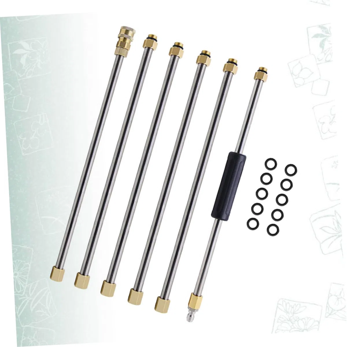 Varilla de Canaleta para Lavadora 6 Piezas Acero Inoxidable 14 Mm | Conector Rápido de 1/4 de Pulgada, Extensión para Lavado de Coches y Limpieza de Muros