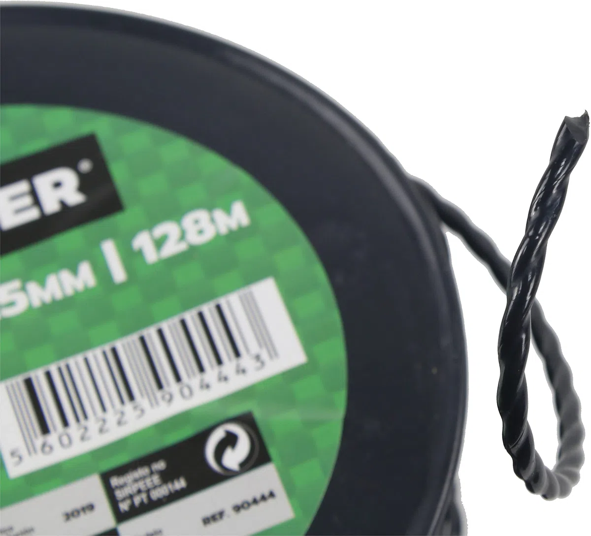 Mader Garden Tools Hilo Nylon, Espiral, 4.5mm, 128m, 0444, Negro