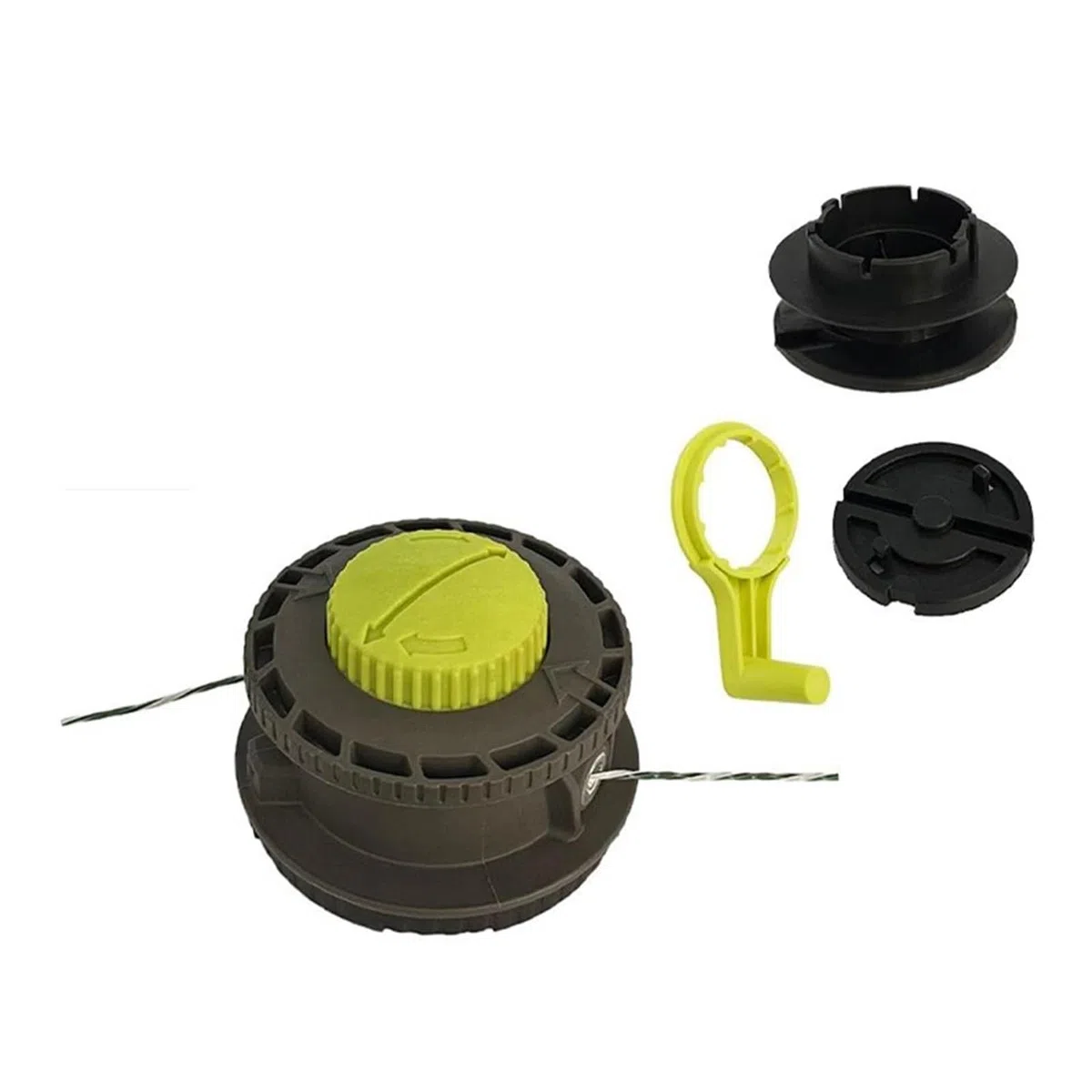 Genérico Cabezal Reel Easy+ 314608005, RY15526 RY15527 | RY15529, eje recto, plástico, negro y verde, 1 kit de cabezal de césped