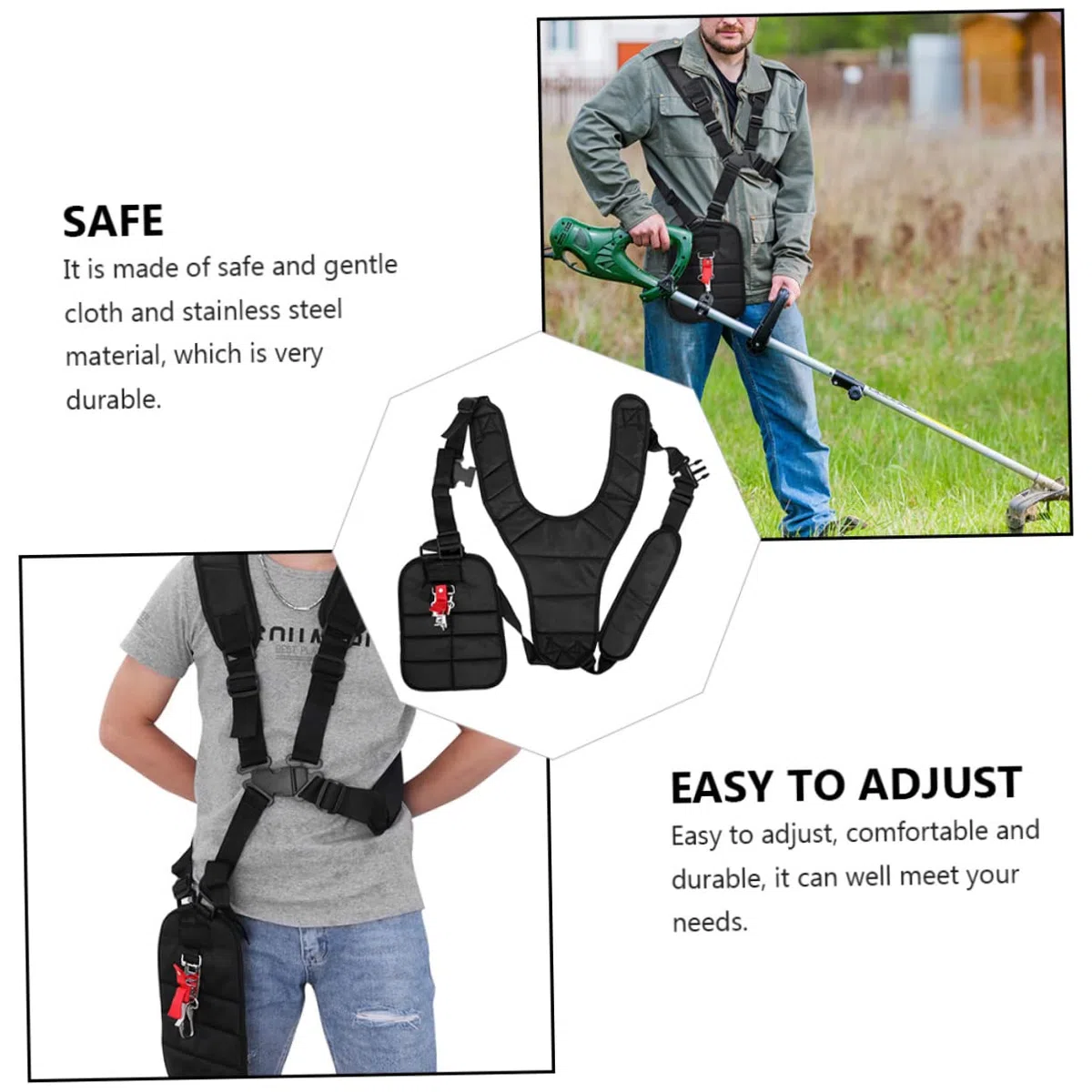 Abaodam 2piezas Correas De Arnés Hombro Correa Acolchada Profesional para Cortacésped para Uso Jardín Motosierra