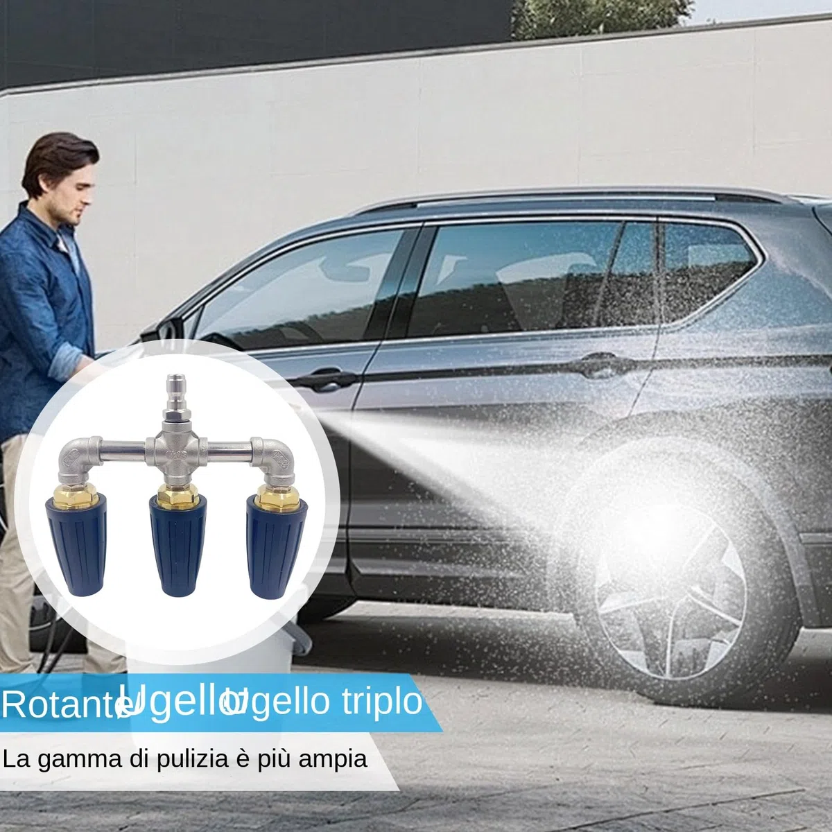 Boquilla Turbo Giratoria Repuesto De Boquilla De Turbina con Conector | Punta Turbo Hidrolimpiadora Accesorios De Limpieza Para Hidrolimpiadora Paredes Vidrio Ladrillos Hormigón Entradas Y