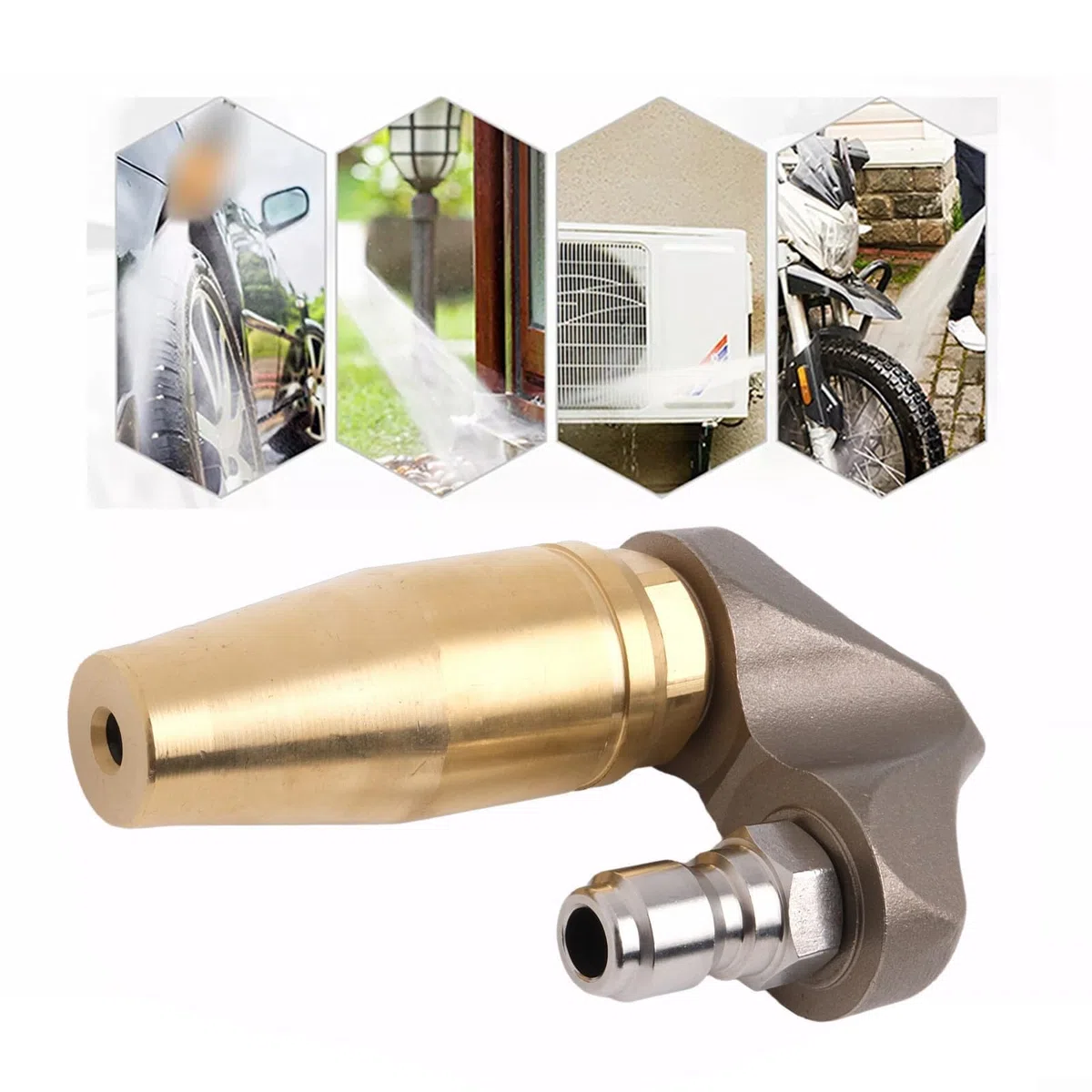 Boquilla de chorro alcantarillado Turbo inversa 3/8 pulgadas | Rotación automática de alta velocidad for lavadoras a presión