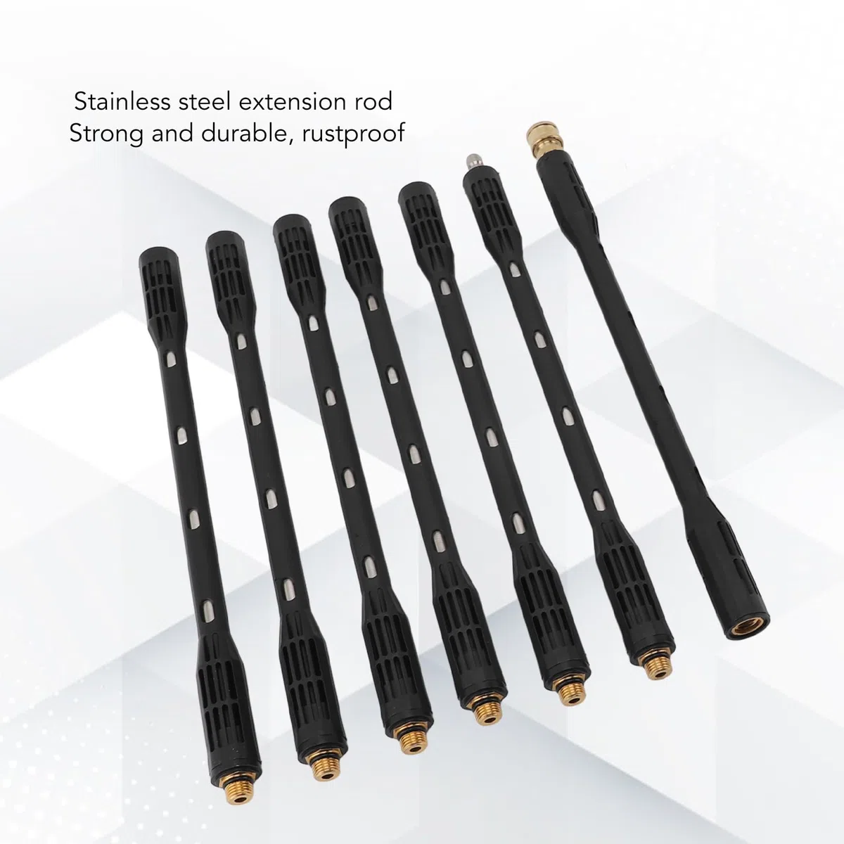 Lanza de Lavado a Presión de Acero Inoxidable, Varilla de Extensión con Carcasa Negra, Longitud Ajustable, Ideal para Entradas, Cubiertas, Techos, con Lanza de Lavado a Presión