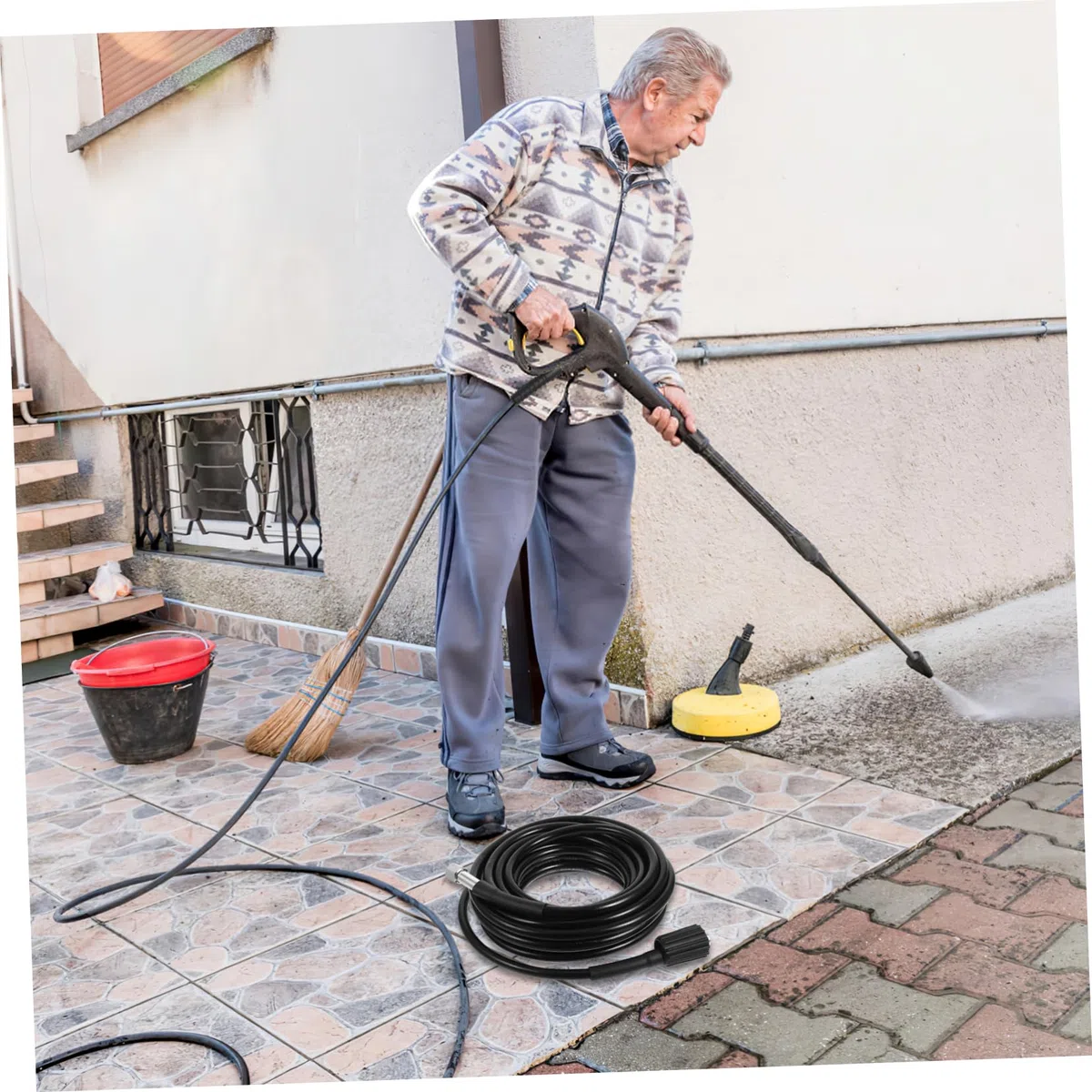 Manguera De Extensión De Alta Presión Para Hidrolavadora, Tubo De Limpieza De 8 M, Conexión M22 Compatible, Resistente Para Agua Fría Limpieza Doméstica y Automotriz