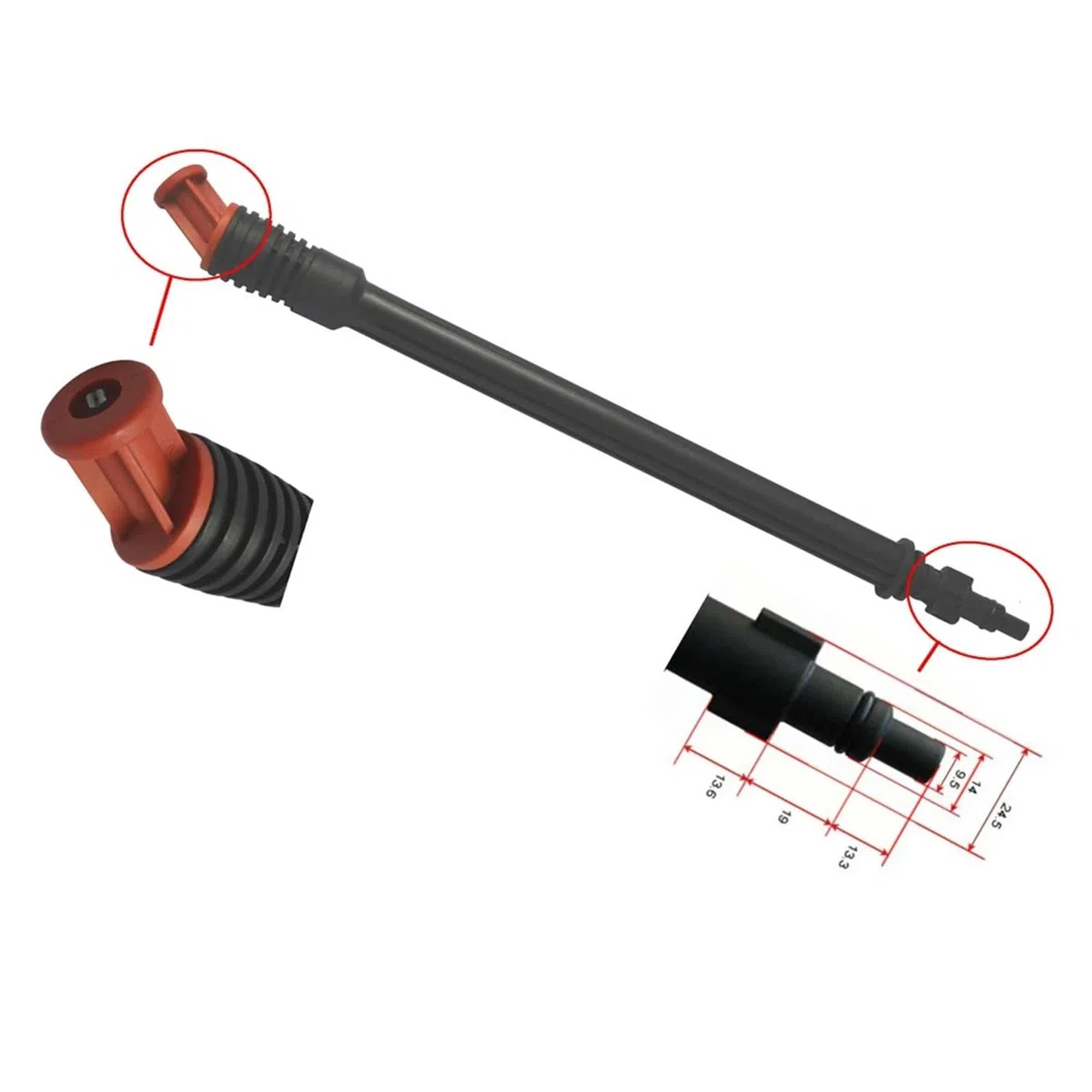 Lanza De ExtensióN para Hidrolimpiadora Boquilla de Lanza Chorro Agua for Lavadora automóviles, Varilla pulverización, Punta for a presión(Tpye A)