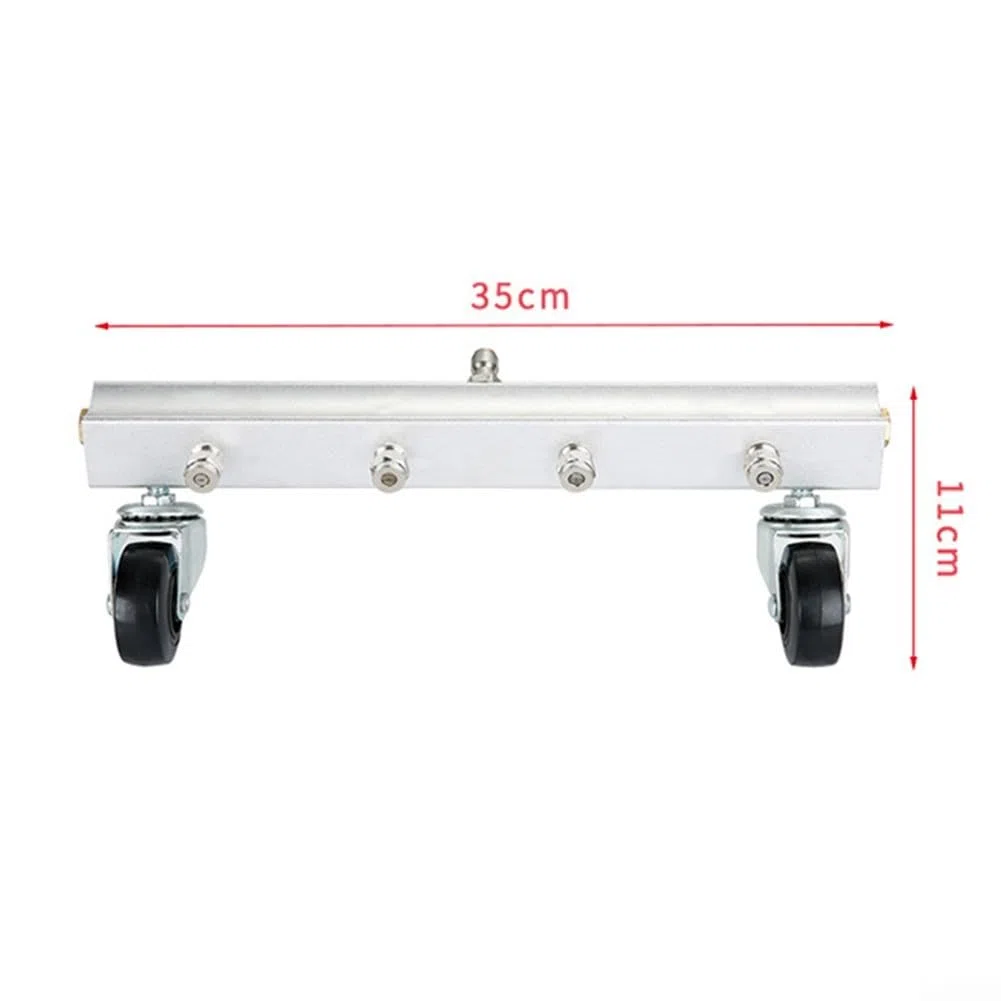 Accesorio de lavado a presión para debajo del cuerpo de rodaje resistente con varita en ángulo para camiones, SUV, 35 cm, plateado (carretera + tres varillas)