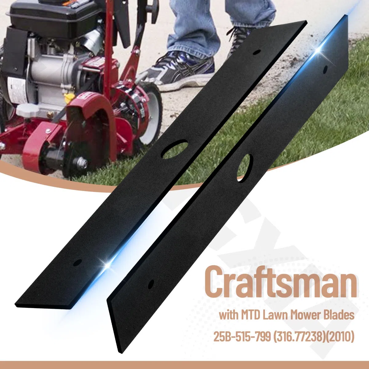Paquete de 3 cuchillas de repuesto tratadas térmicamente 787-01503-0637 787-01503 de 1.5 x 9 pulgadas, compatible con MTD/Crafstman/Troy-Bilt, cuchilla de bordeadora para 753-05562,