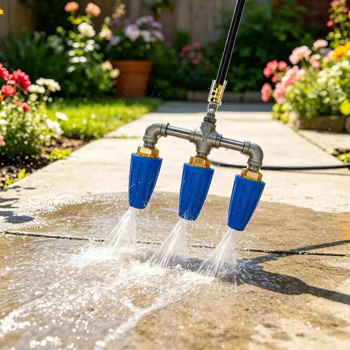 Boquilla Triple Turbo 4000 PSI de 360 Grados Conexión Rápida de 1/4 Pulgada | Inyector Rotativo Para Limpiadora En Entradas Casas Vehículos Jardines Pavimentos Vallas Suelos Paredes