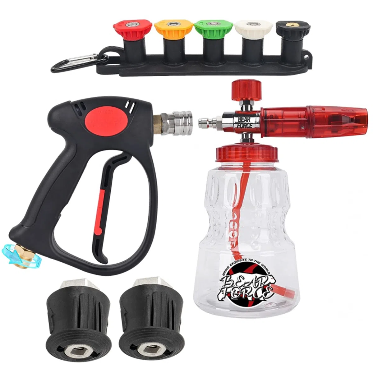 Pistola de pulverización de agua de alta presión de hasta 4500 PSI y cañón de espuma de 32 onzas, pistola de agua para lavadora eléctrica compatible con Bosch, para Black Decker, para AR Blue Clean