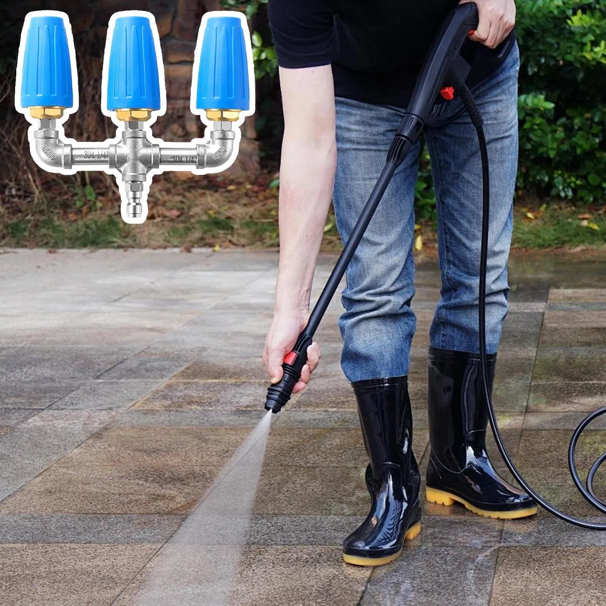 Boquilla De Hidrolimpiadora De Alta Presión Conexión Rápida De Alta | Recambio De Boquilla Para Hidrolimpiadora Para Patios, Porches, Césped, Balcones, Terrazas, Senderos