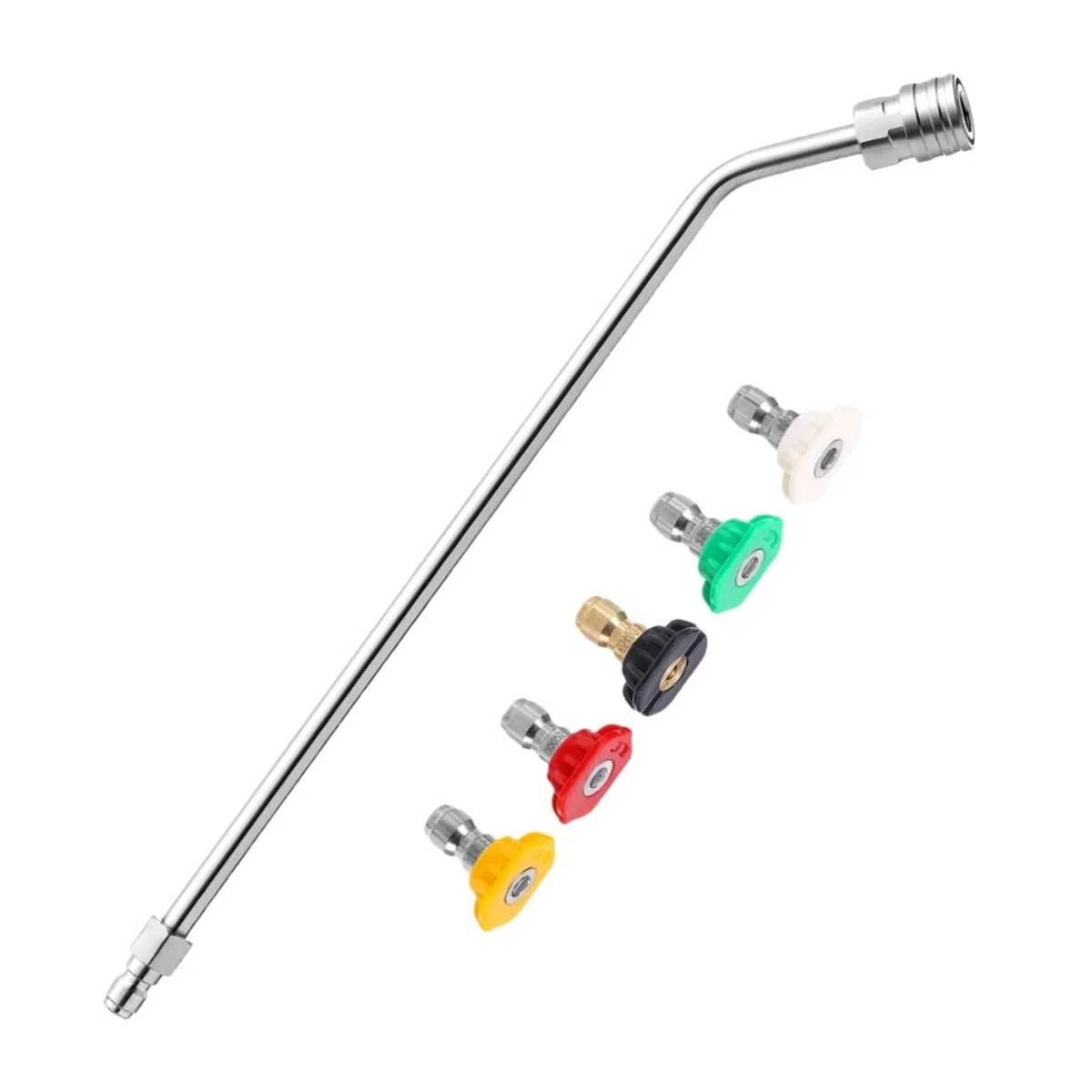 Varita de extensión para lavadora a presión Varilla de extensión curva 30/90 grados for hidrolavadora con 5 boquillas pulverización 1/4" conexión rápida. Accesorios for lavado autos(30 Angled wand)