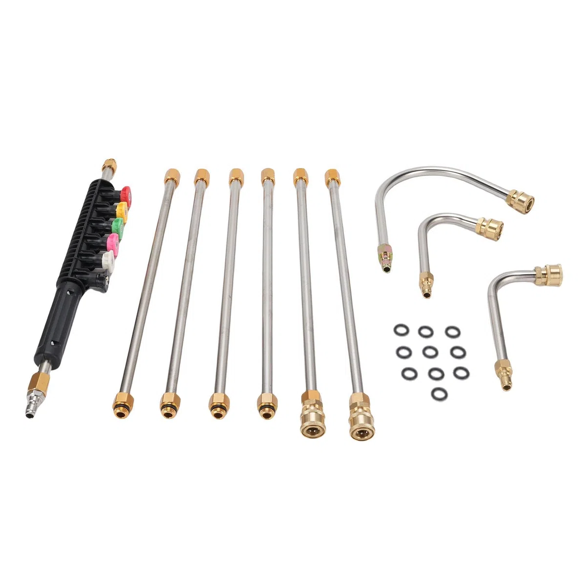 Juego de Varilla de extensión para Lavadora a presión, Potente Lanza de 4000PSI para diversas tareas de Limpieza, Acero Inoxidable y latón