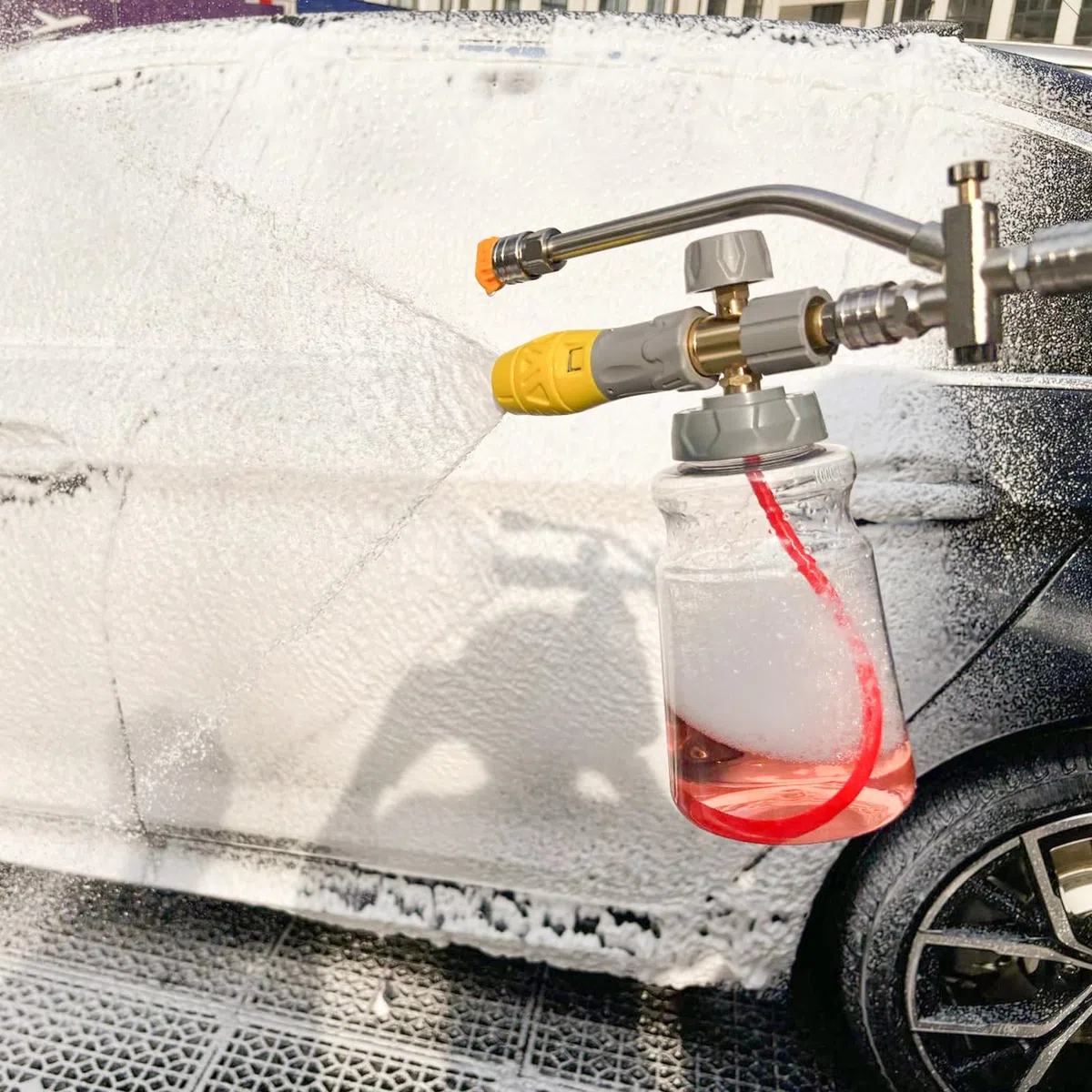 Lanza De Espuma Para Hidrolimpiadora Accesorio Lavado Coches Con Conector | Equipo De Lavado Para Coche Entrada Valla Techo Fachada Exteriores