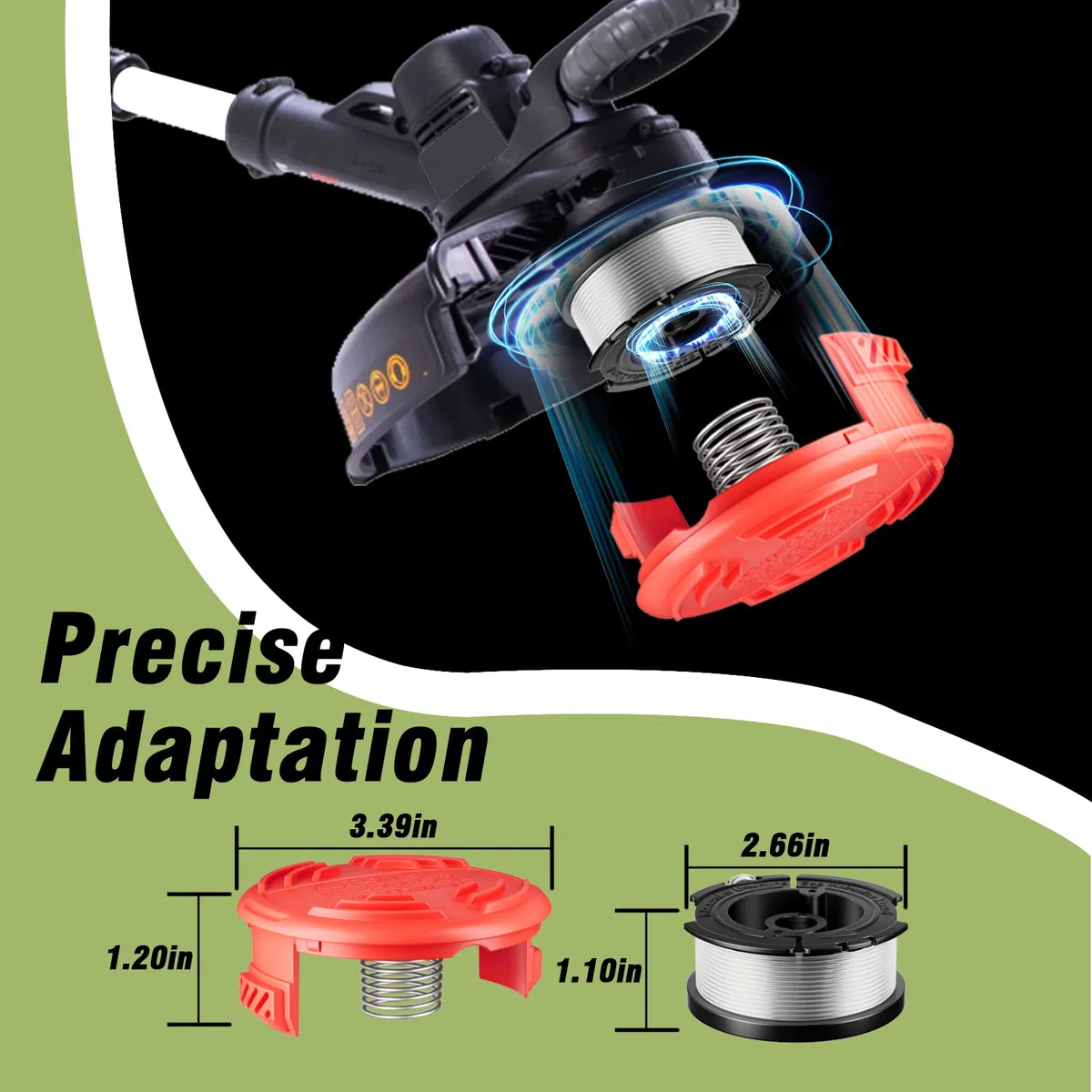 12 carretes AF-100 para malezas compatibles con Recortadora de Cuerdas Black and Decker, Carrete de Repuesto de alimentación automática AFS de 0.065 Pulgadas, 10 carretes de Recortadora (300 pies en