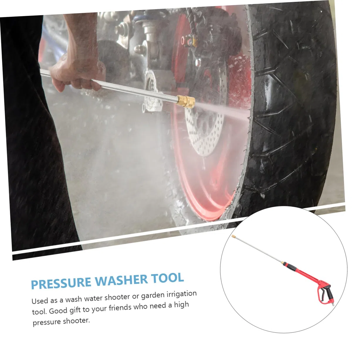 TOYANDONA Rociador de Limpieza Alta Presión PSI Pistola de Agua Presion Roja Varilla de Extensión para Hidrolavadora Herramienta de Pulverización Presión para Limpieza de Jardín