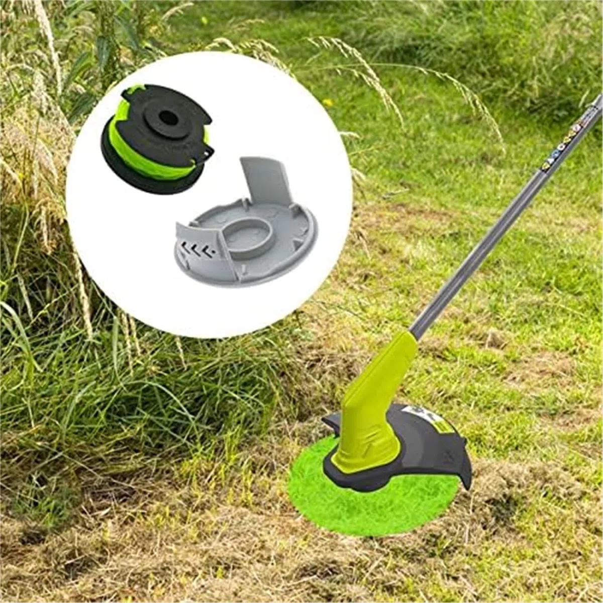Wivplex Carrete para cortacésped Carrete de desbrozadora, para línea de Repuesto de cortadora de Hilo para Ryobi Rac143 6.1MX 2Mm 36V, RLT36B33 RY36LT33A-0(Black 8 2)