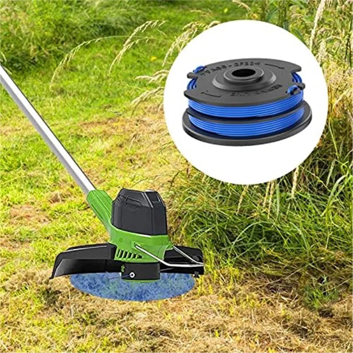 Línea de Carrete de Repuesto de 6 uds, para cortadoras de césped para Greenworks G40LT 8. X 1,65 Mm 40V G40LTK2 G40LTK2x Carrete de cortacésped(Black 8pcs)