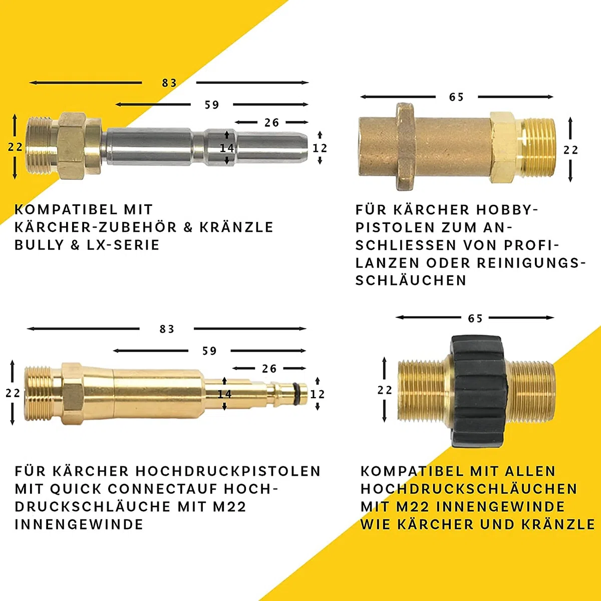 M&M Smartek manguera desatascadora 35 m, kit 7 piezas, para KEW/Nilfisk | Kit desatascador con manguera, adaptadores y boquillas según variante; comprobar conexiones, presión, contenido y equipo.