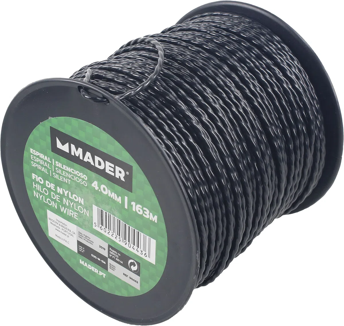 Mader Garden Tools 90443 Hilo Nylon, Espiral, 4.0mm, 163m