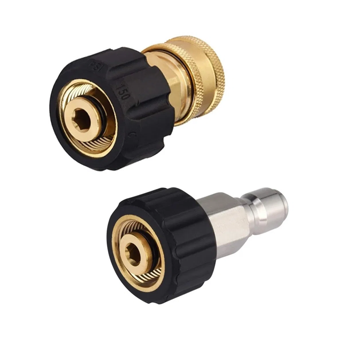 VNE Juego de adaptadores for arandela a presión, Kit de conexión rápida métrico M22, 15Mm, Hembra giratoria a Conector Macho M22, 5000 PSI (Size : Set-2 PCS)