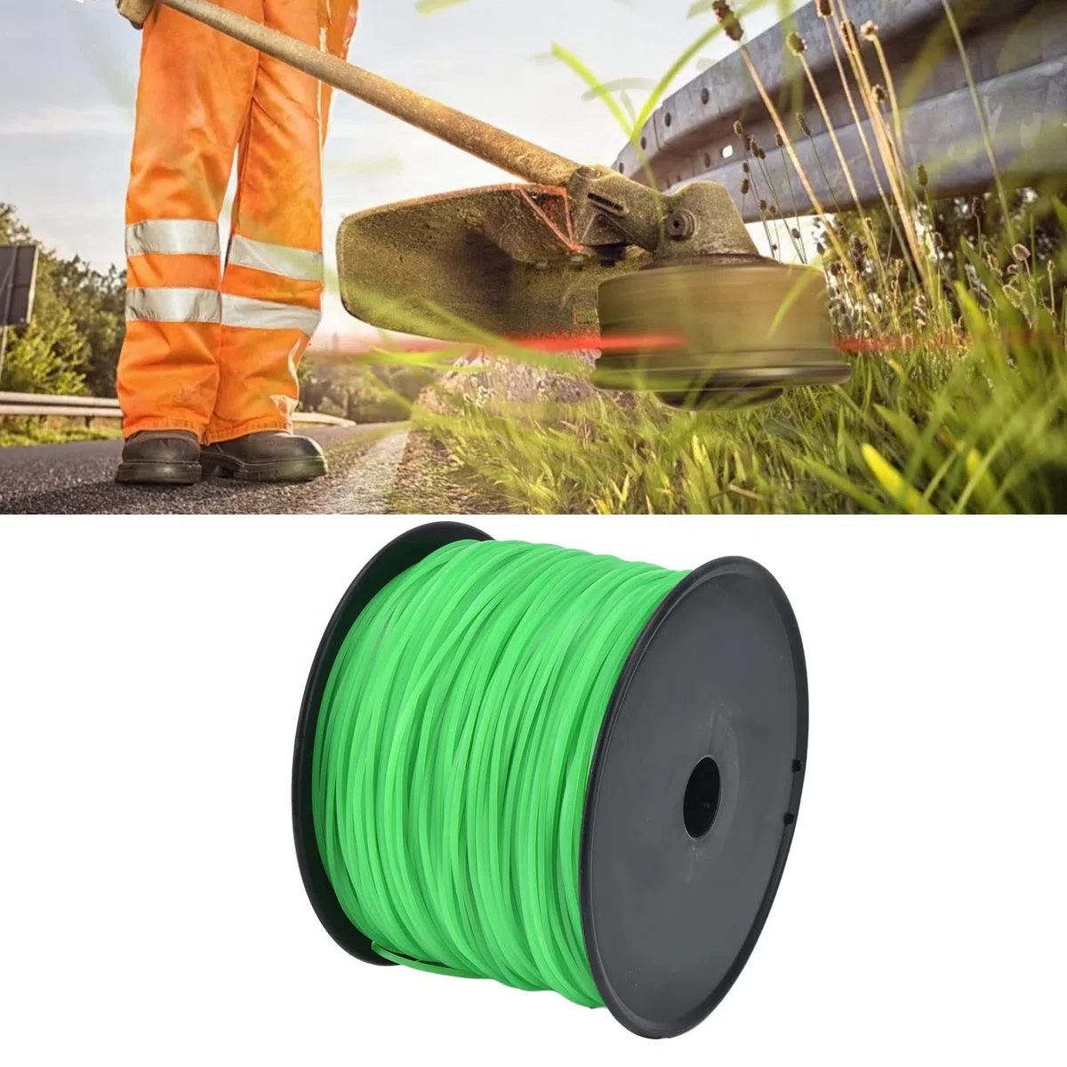 Línea de cortacésped, cable de hilo para cortacésped, hilo de hilo para cortacésped de 2,0 mm, hilo de hilo para cortacésped de 2,0 mm y 372 metros, cable de hilo para cortacésped, hilo de hilo verde