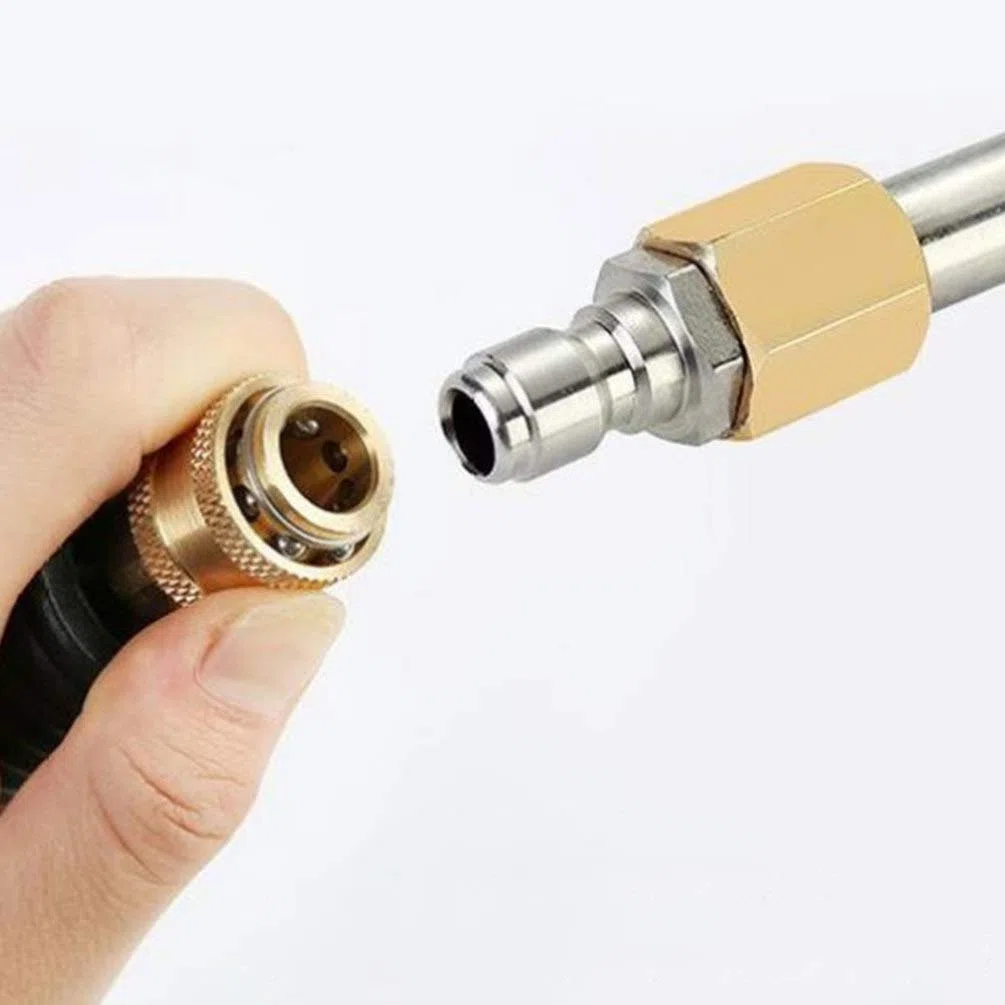 ULTECHNOVO - Juego de 6 alargadores para limpiador de alta presión, accesorio de limpieza de canalones, conector rápido de 1/4 pulgadas, acero inoxidable, para lavado de coches, suelos y paredes