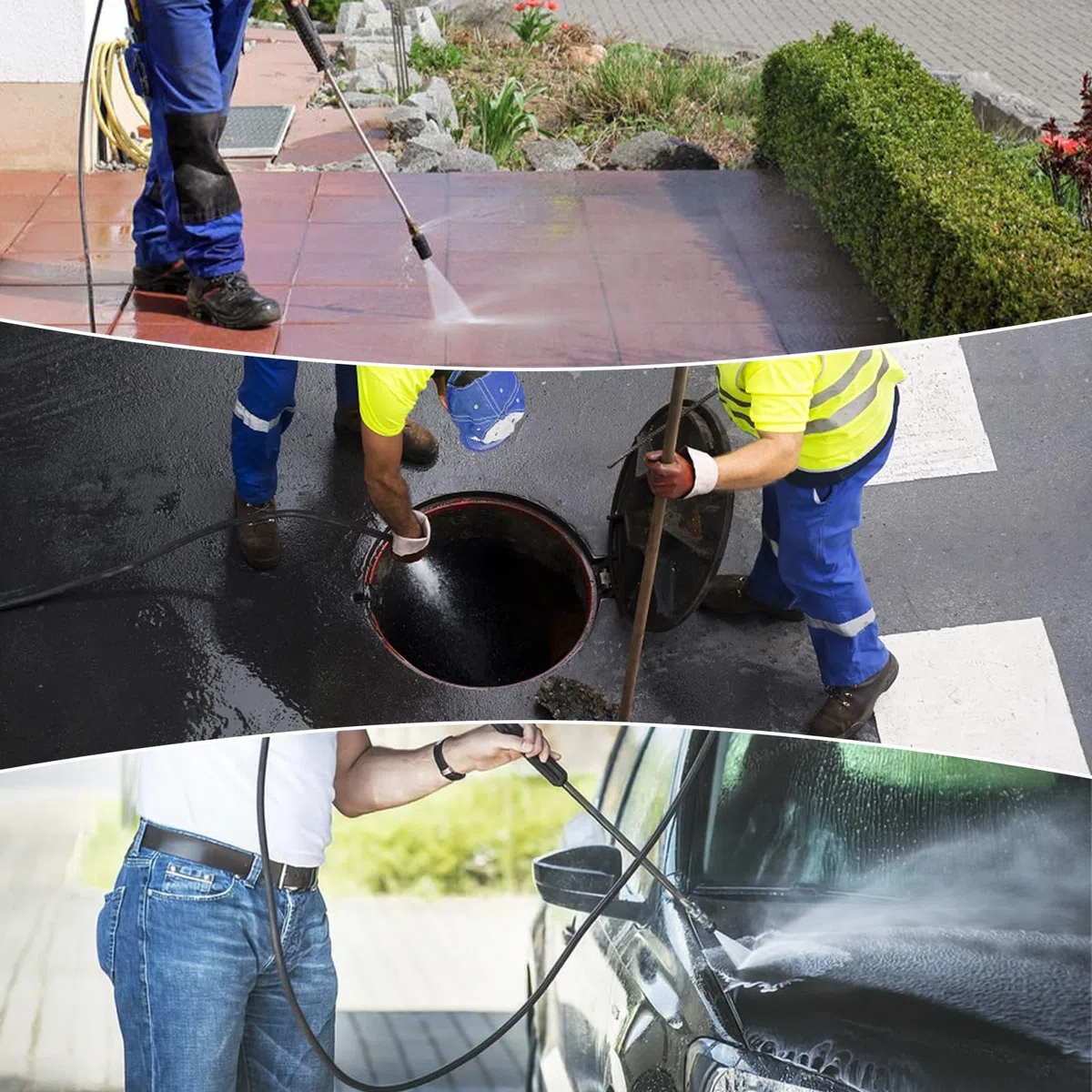 Desatascador de Tuberías a Presión 30M – 400 Bar/5800 PSI con 5 Boquillas | Compatible con Karcher K2-K7 – Limpia Desagües y Tuberías Obstruidas con Facilidad