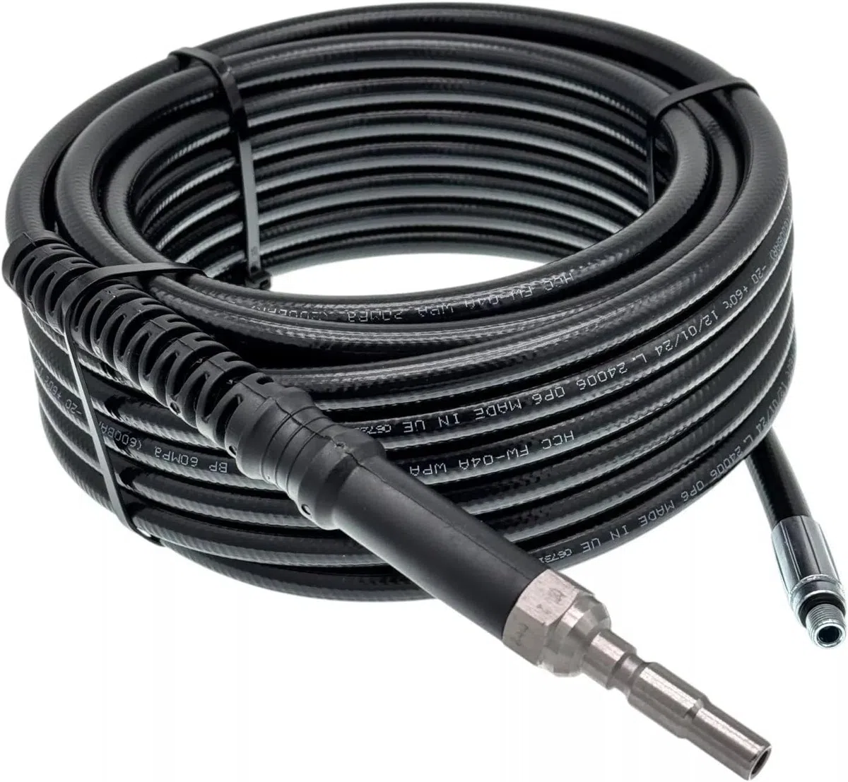 M&M Smartek manguera desatascadora 20 m boquilla espiral, para Kränzle | Kit desatascador con manguera, adaptadores y boquillas según variante; comprobar conexiones, presión, contenido y equipo.