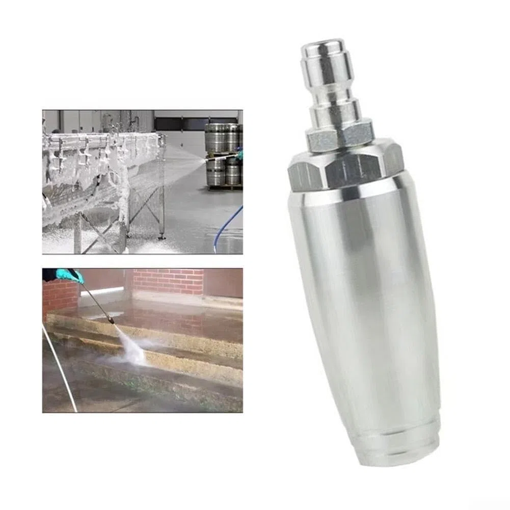 Boquilla Turbo giratoria for lavadora de alta presión, punta rociadora for lavado de automóviles, jardinería y limpieza industrial, acero inoxidable de 5000 PSI, conexión rápida, 5x10cm