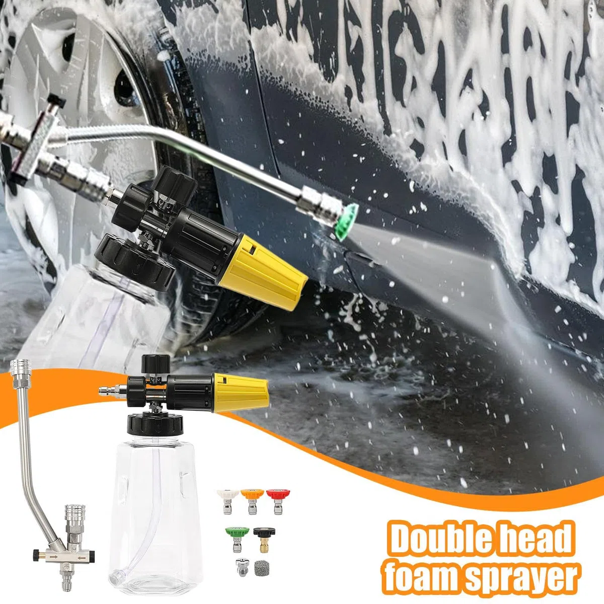 Pulverizador Espumador De Espuma Productos Detailing Con 5 Boquillas | Pulverizador Espuma Para Lavado Coches Para Jardín, Terraza, Casa, , Patio, Granja